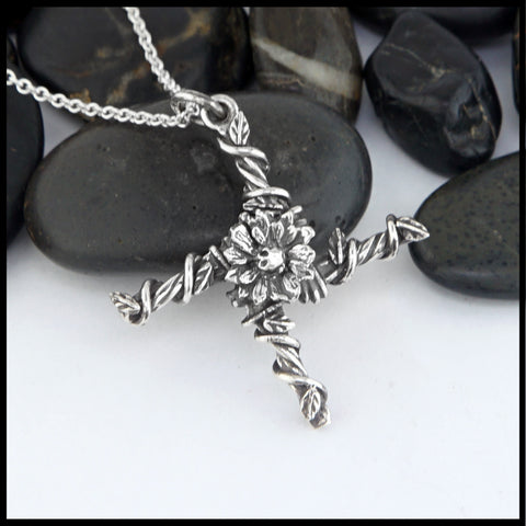 Large St. Brigid's Flower cross in silver