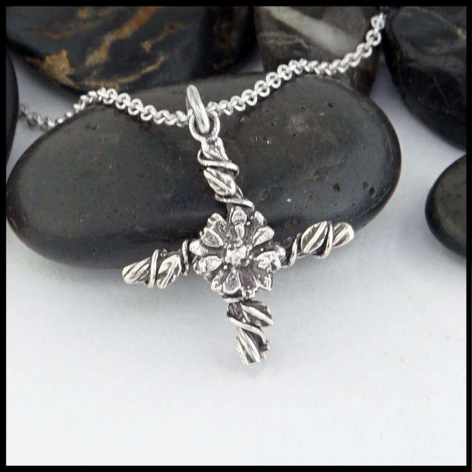 Small St. Brigid's Flower Cross in silver