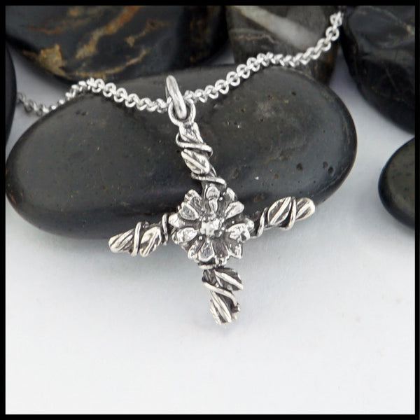 Small St. Brigid's Flower Cross in silver